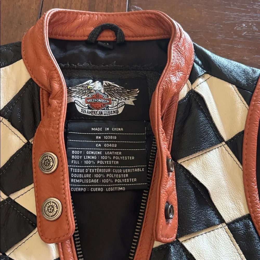 Harley Davidson Leather Racing Vest; RARE & FABULOUS!! - Picture 6 of 12